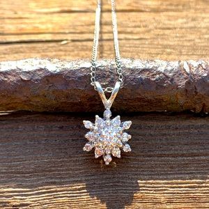 14k White Gold Diamond Necklace